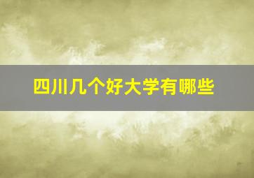 四川几个好大学有哪些