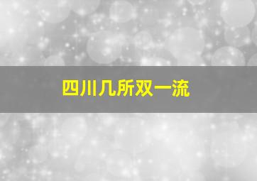 四川几所双一流