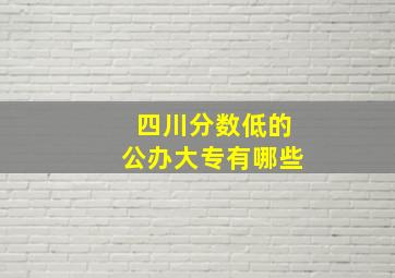 四川分数低的公办大专有哪些