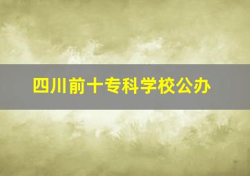 四川前十专科学校公办