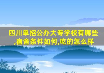 四川单招公办大专学校有哪些,宿舍条件如何,吃的怎么样