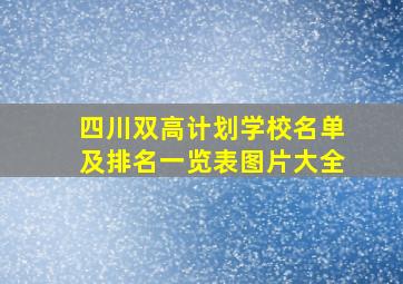 四川双高计划学校名单及排名一览表图片大全