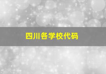 四川各学校代码