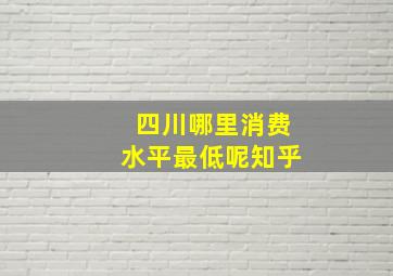 四川哪里消费水平最低呢知乎