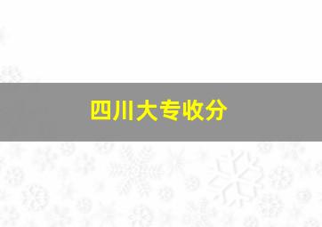 四川大专收分