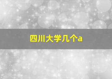 四川大学几个a