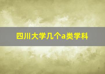 四川大学几个a类学科