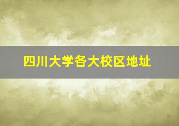 四川大学各大校区地址