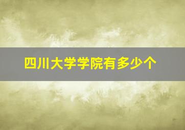 四川大学学院有多少个