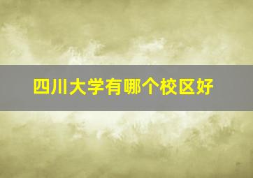 四川大学有哪个校区好