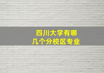 四川大学有哪几个分校区专业