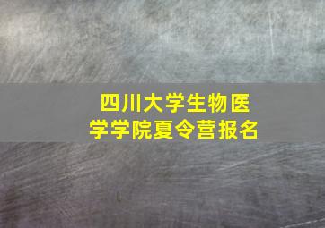 四川大学生物医学学院夏令营报名