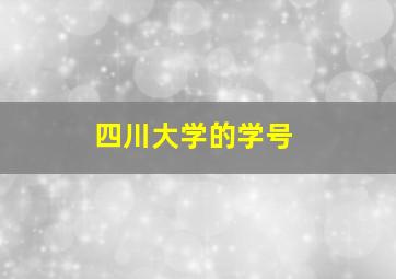 四川大学的学号