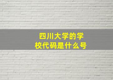 四川大学的学校代码是什么号