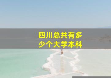 四川总共有多少个大学本科