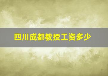 四川成都教授工资多少