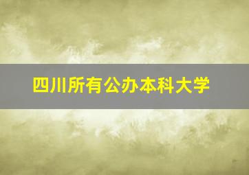 四川所有公办本科大学