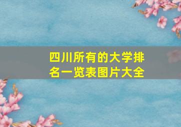 四川所有的大学排名一览表图片大全