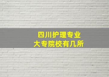 四川护理专业大专院校有几所