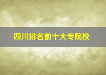 四川排名前十大专院校