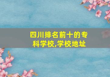 四川排名前十的专科学校,学校地址