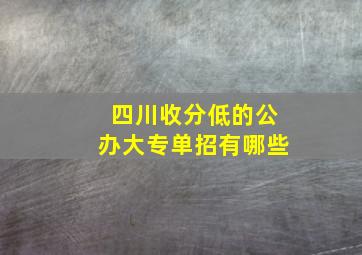 四川收分低的公办大专单招有哪些