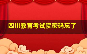 四川教育考试院密码忘了