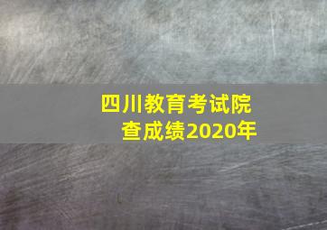 四川教育考试院查成绩2020年