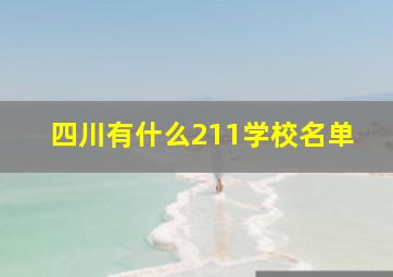 四川有什么211学校名单