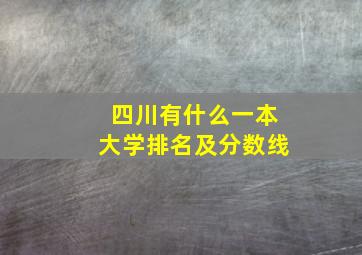 四川有什么一本大学排名及分数线