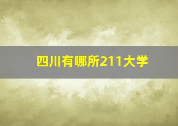 四川有哪所211大学