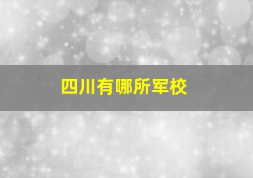 四川有哪所军校