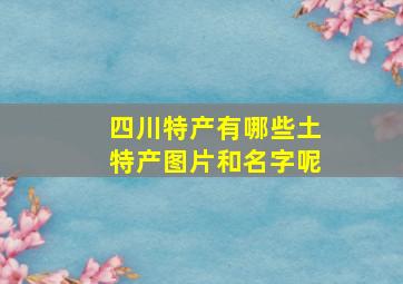 四川特产有哪些土特产图片和名字呢