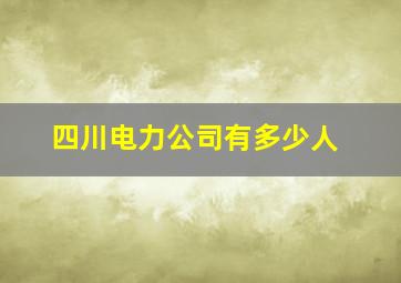 四川电力公司有多少人