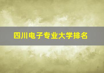 四川电子专业大学排名