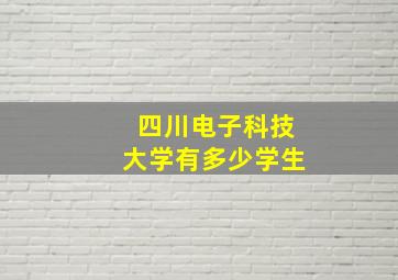 四川电子科技大学有多少学生