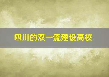 四川的双一流建设高校