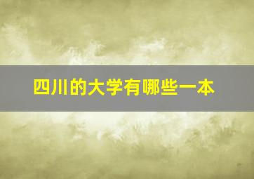 四川的大学有哪些一本