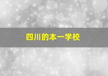 四川的本一学校