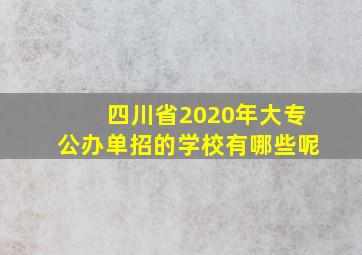 四川省2020年大专公办单招的学校有哪些呢