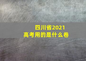 四川省2021高考用的是什么卷