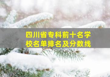 四川省专科前十名学校名单排名及分数线