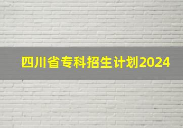 四川省专科招生计划2024