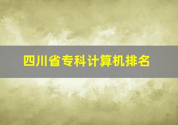 四川省专科计算机排名