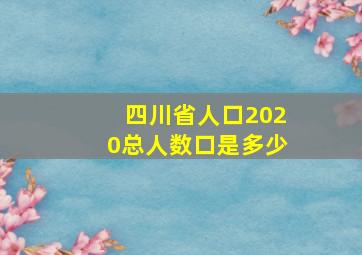 四川省人口2020总人数口是多少