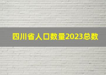 四川省人口数量2023总数