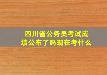 四川省公务员考试成绩公布了吗现在考什么