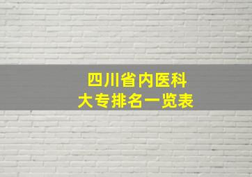 四川省内医科大专排名一览表