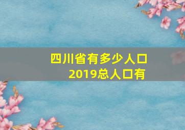 四川省有多少人口2019总人口有