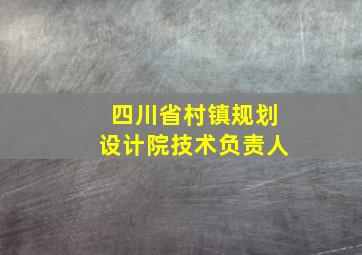 四川省村镇规划设计院技术负责人